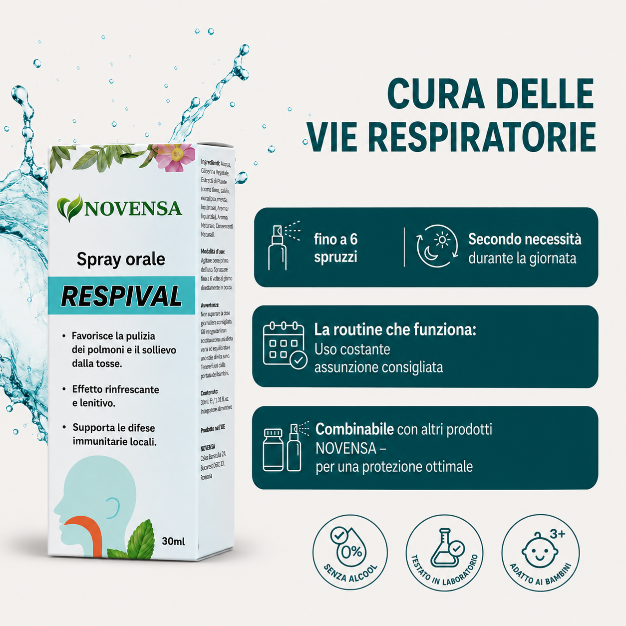 Spray orale per la pulizia dei polmoni e il sollievo dalla tosse